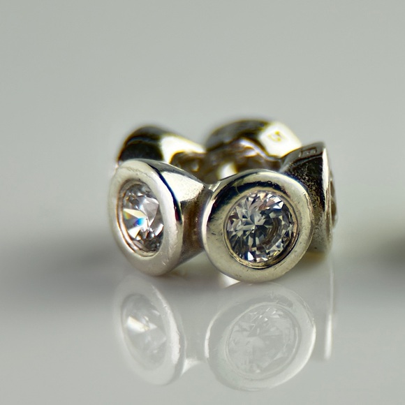 Pandora Jewelry - PANDORA Circle Lights Spacer Charm 790226CZ 925 ALE Clear CZ Retired Silver Bead